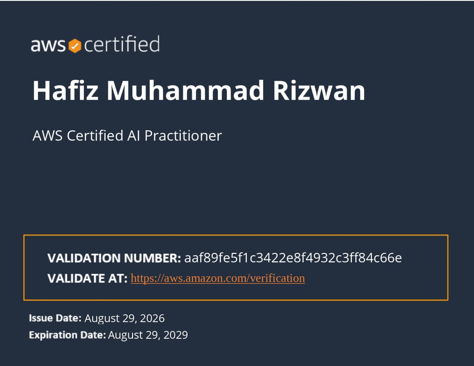AWS Certified AI Practitioner certificate — Amazon Web Services
