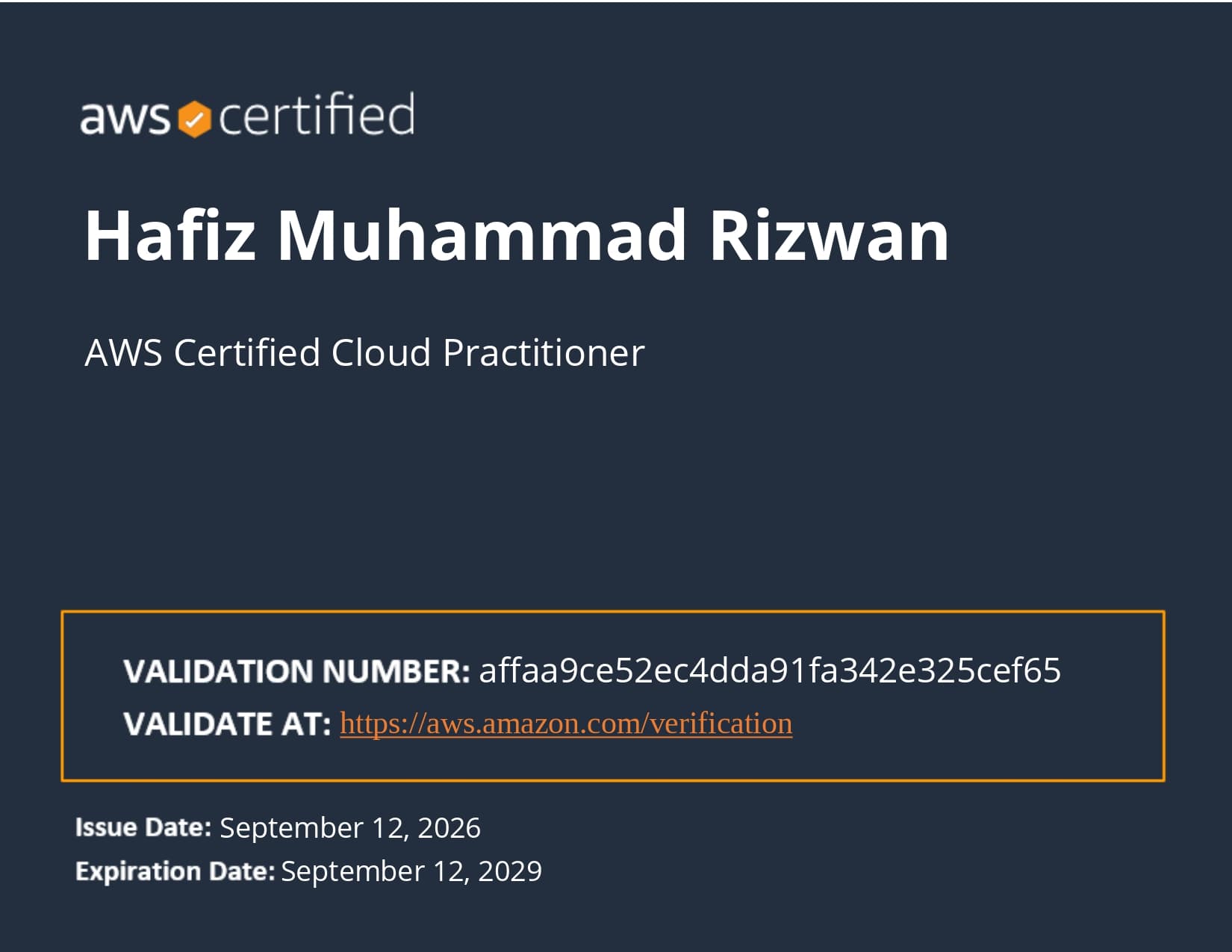 AWS Certified Cloud Practitioner certificate — Amazon Web Services